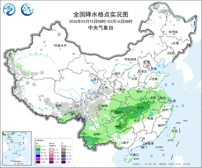 雨日可达5至8天！西南地区至长江中下游注意降雨对交通和农业影响！